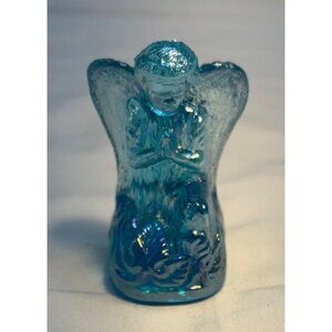 Vtg Boyd Glass Blue Praying Angel Figurine